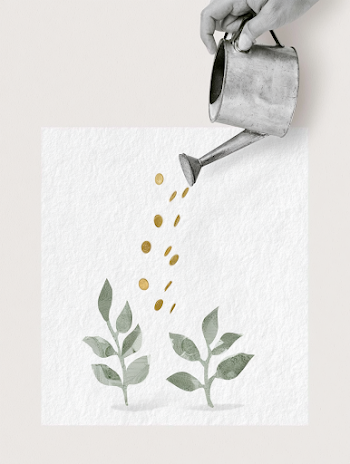 Minimalist Financial Growth Concept: Coin-Pouring Illustration