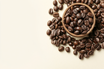 Minimalist Overhead Still Life of Roasted Coffee Beans