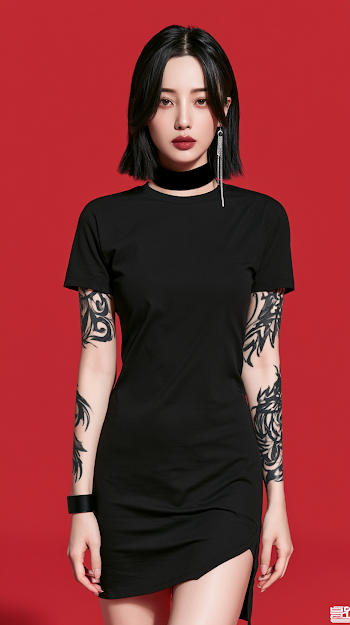 Modern Fashion Portrait of Young East Asian Woman