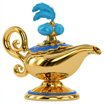 Ornate Magical Arabian Oil Lamp in Gold