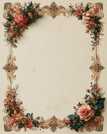 Ornate Vintage Floral Invitation Template