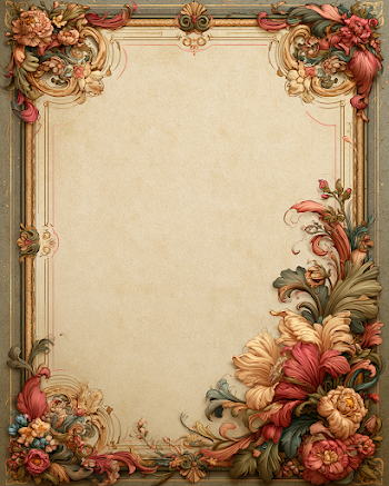 Ornate Vintage Invitation Template with Floral Design