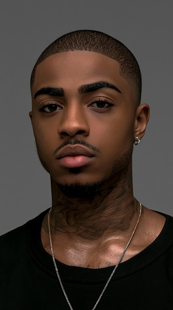 Photorealistic Portrait of a Dark-Skinned Male Model