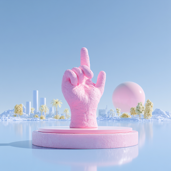 Play-Dough Textured Hand Gesture on Turntable