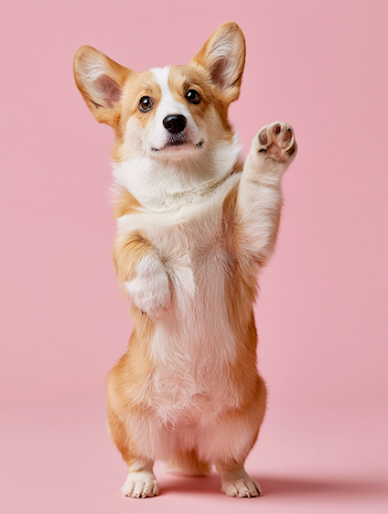 Playful Pembroke Welsh Corgi in Begging Pose