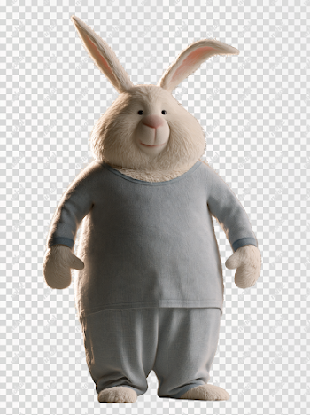PNG Animated Rabbit Character in Pajamas