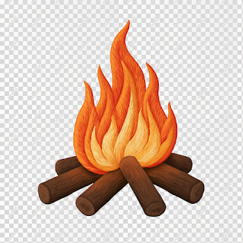 PNG Cozy Vintage Campfire Embroidered Patch