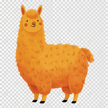 PNG Cute Llama Illustration