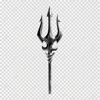 PNG Poseidon's Trident - Black and White Illustration