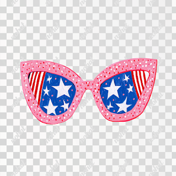 PNG Retro Pink Sunglasses with Patriotic Details
