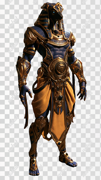 PNG Stylized Male Sacred Temple Character in 3D