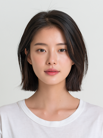 Professional ID Photo of a Young Korean Woman