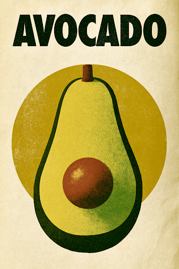 Retro 70s Avocado Poster