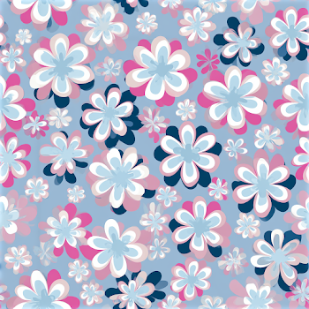 Retro Floral Pattern with Vibrant Daisies