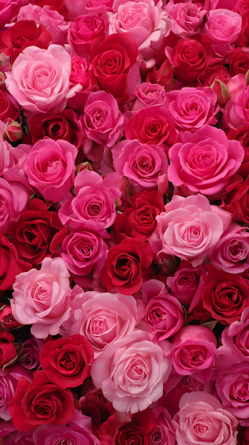 Romantic Sea of Pink Roses for Valentine's Day