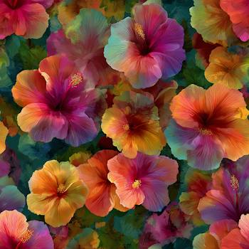 Seamless Tropical Hibiscus Floral Pattern