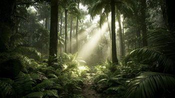 Serene Dawn in a Tropical Rainforest