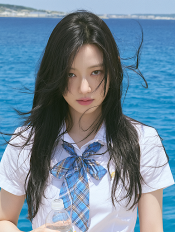 Serene Summer Seaside Portrait of a Korean Schoolgirl