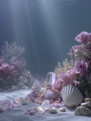 Serene Underwater Haven with Luminescent Light