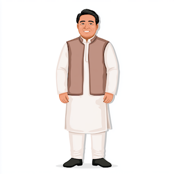 Smiling Young South Asian Man in Traditional Attire