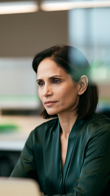 Sophisticated Brazilian Businesswoman in Minimalist Office