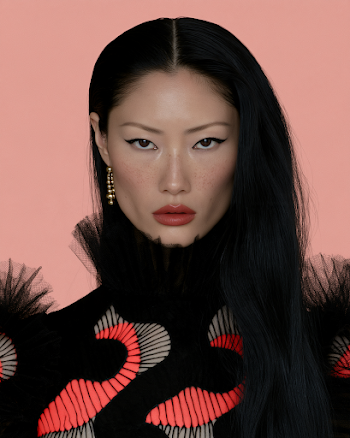 Striking Portrait of an Asian Woman in High Fashion