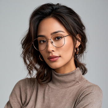 Stylish Minimalist Eyeglasses on a Fashionable Model