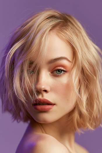 Stylish Portrait of a Young Woman with Vibrant Blonde Hair