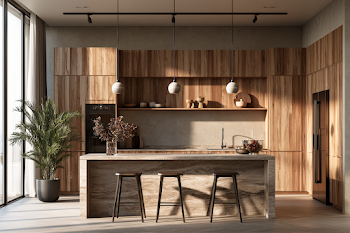 Stylish Scandinavian Kitchen with Warm Wooden Accents