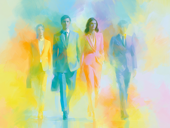Surreal Business Fashion in Soft Colors