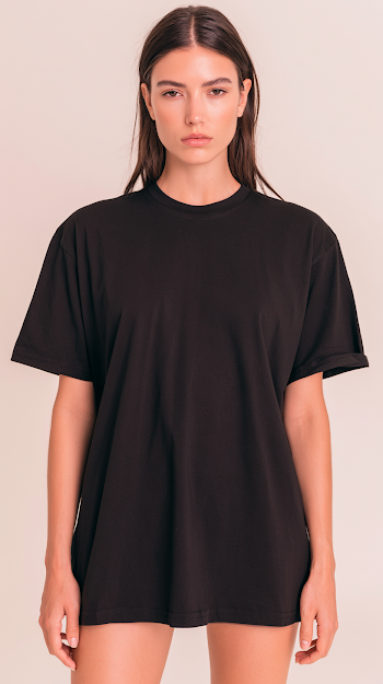Ultra Realistic Female Model in Black T-Shirt