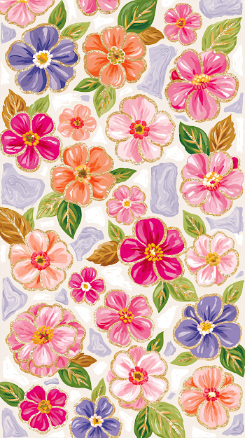 Vibrant Art Nouveau Stained Glass Floral Mosaic