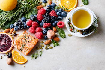 Vibrant Flat Lay of Healthy Immunity Foods
