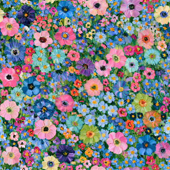Vibrant Floral Pattern in Gustav Klimt Style