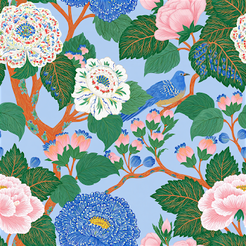 Vibrant Indian Floral Half Drop Seamless Pattern