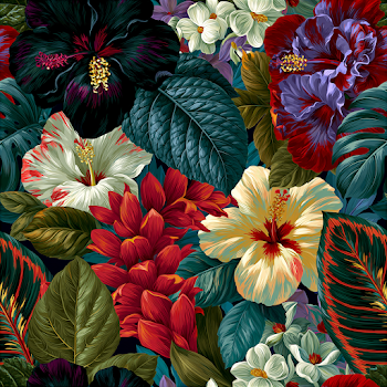 Vibrant Jamaican Floral Pattern