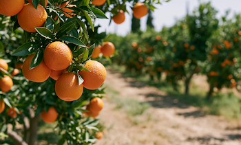 Vibrant Orange Orchard in Andalusia, Spain