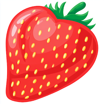 Vibrant Vector Illustration of a Ripe Strawberry