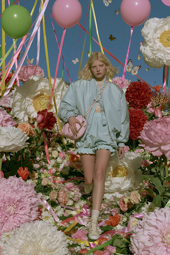Whimsical Fashion in a Surreal Garden