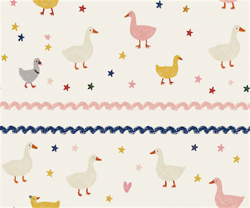 Whimsical Folk-Art Geese Print