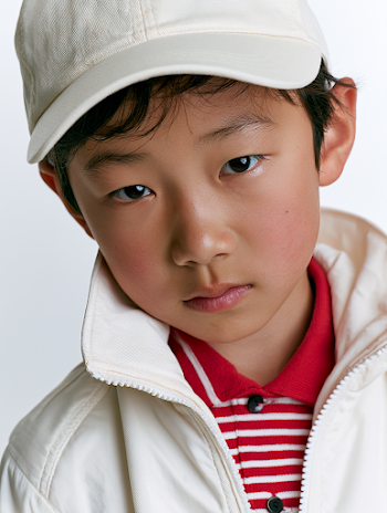 Youthful Fashion Portrait of an East Asian Boy