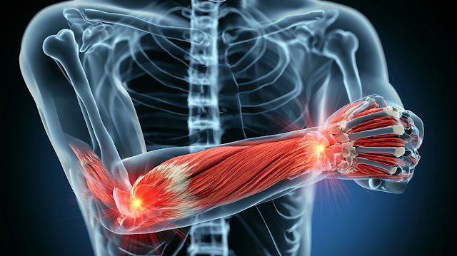 3D Medical Visualization of Upper Torso with Muscle and Pain Points