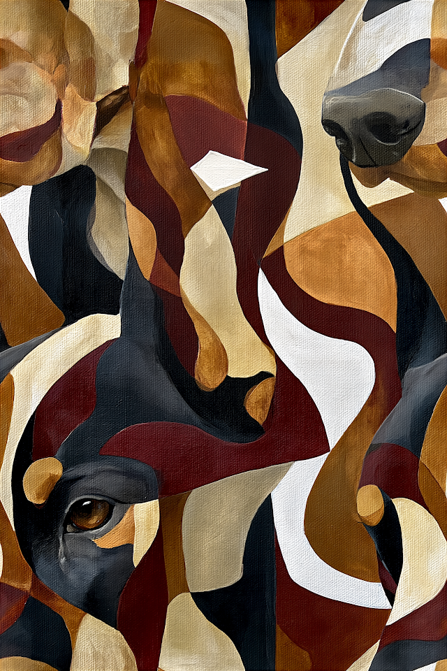 Abstract Black and Tan Doberman Artwork