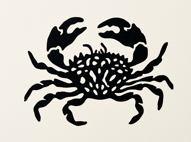 Abstract Black Crab Silhouette
