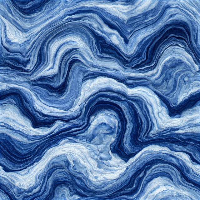 Abstract Blue and White Fluid Marble Pattern