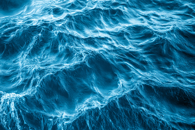 Abstract Close-Up of Turquoise Ocean Waves