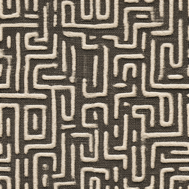 Abstract Geometric Maze Pattern in Warm Gray