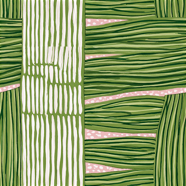 Abstract Green Stripe Pattern
