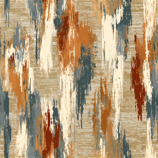 Abstract Ikat-Inspired Textile Pattern
