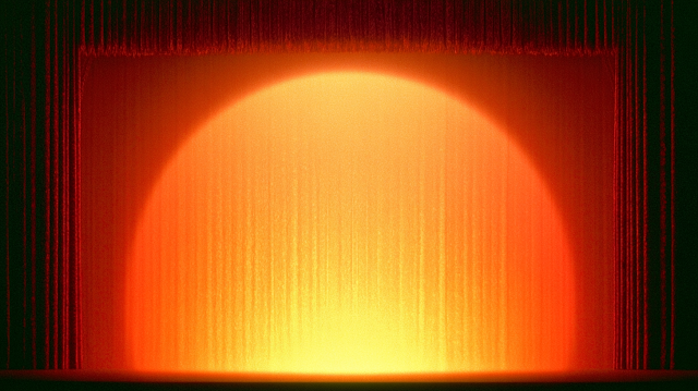Abstract Theatrical Stage Backdrop with Golden Spotlight